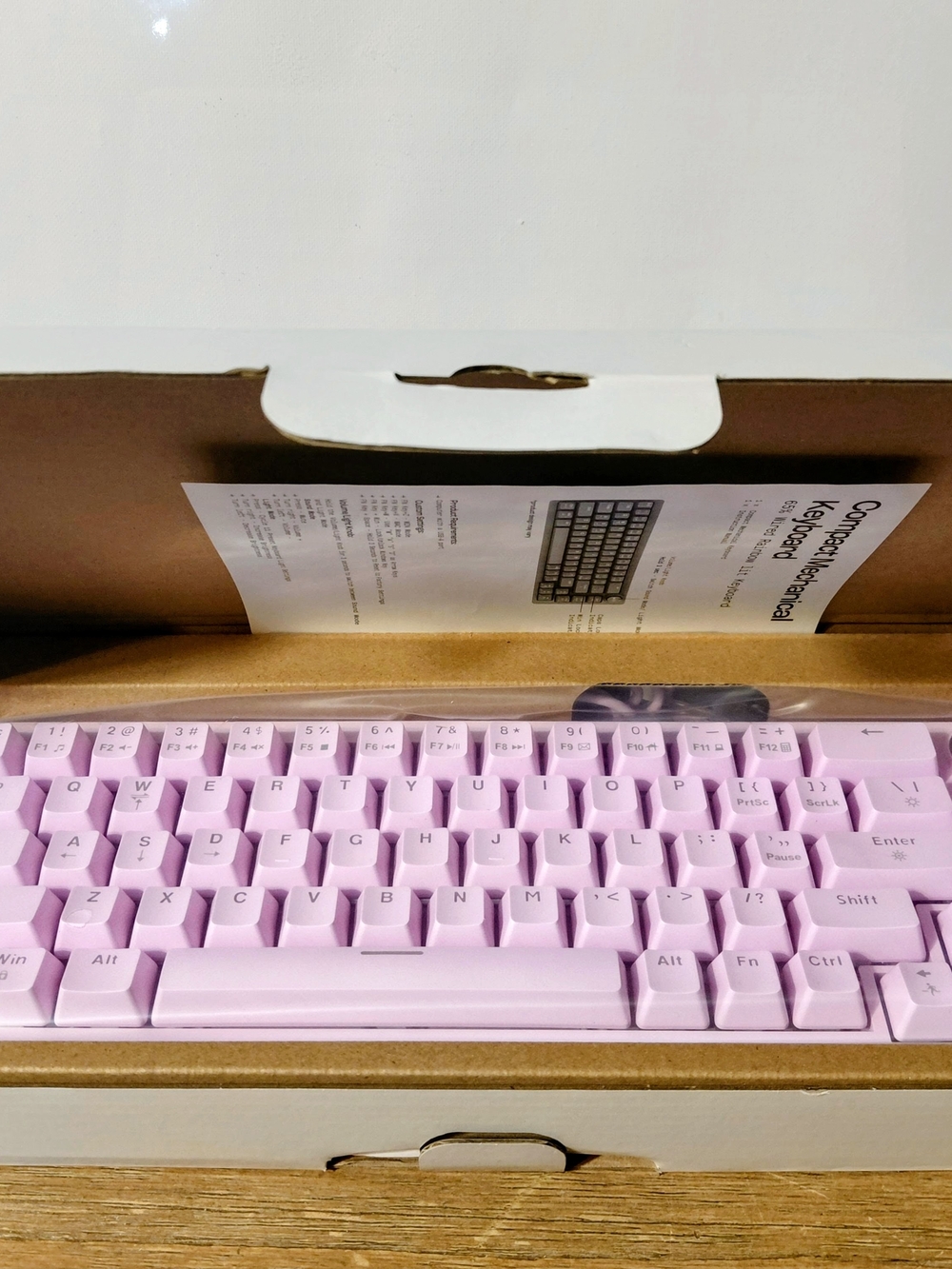 North Compact Mechanical Keyboard 65% Wired Rainbow Lit - Purple / Pink (New in